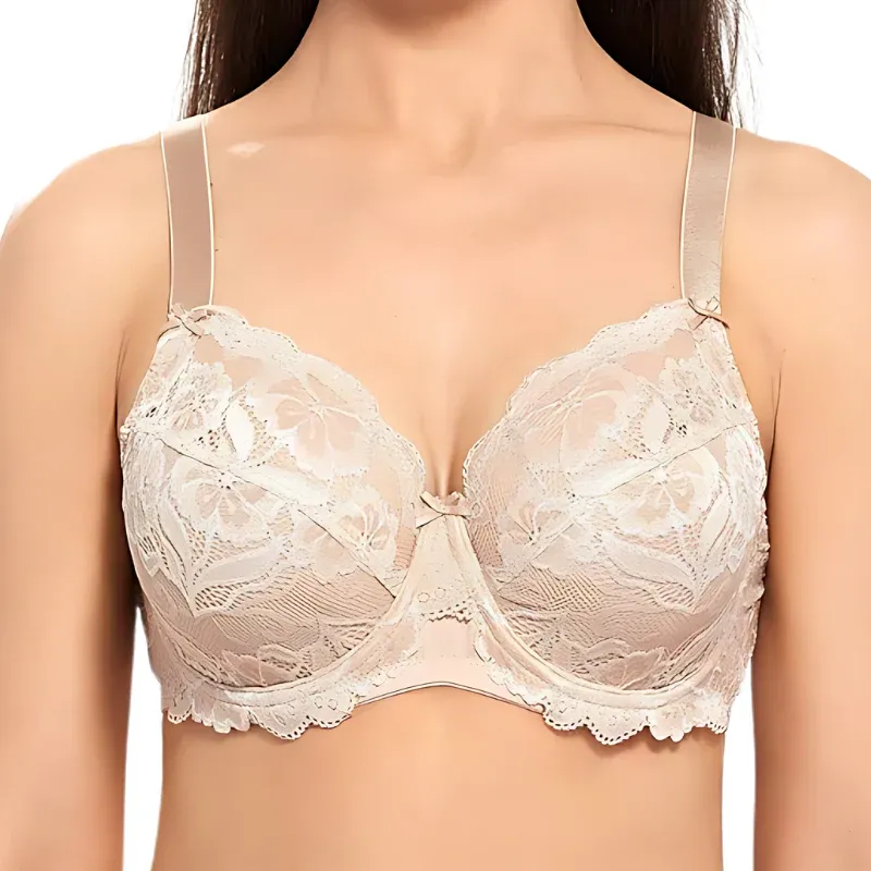 Sujetador de Encaje Floreado Delimira para Todas las Tallas con Push Up (OFERTA 2X1 GRATIS) - Imagen 5