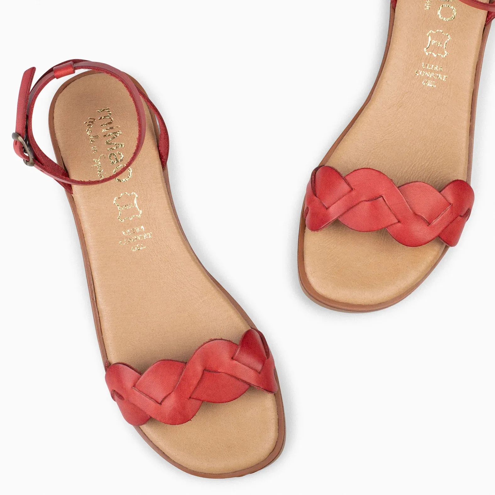 ARECA - Sandalias planas mujer ROJO - Imagen 5