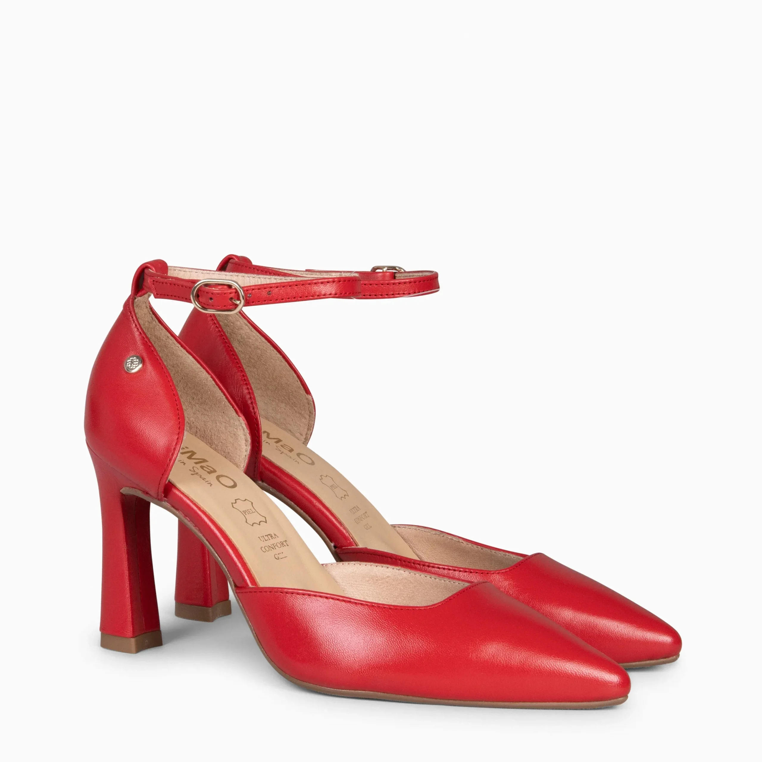 AINHOA - Zapato de tacón punta fina ROJO - Imagen 2