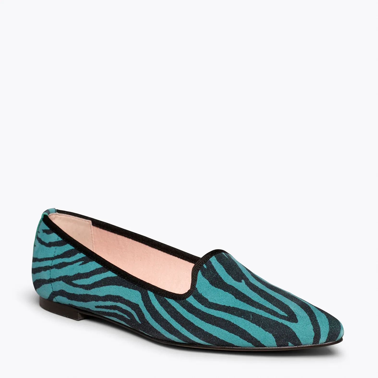 SLIPPER Zapatos planos animal print cebra TURQUESA - Imagen 2