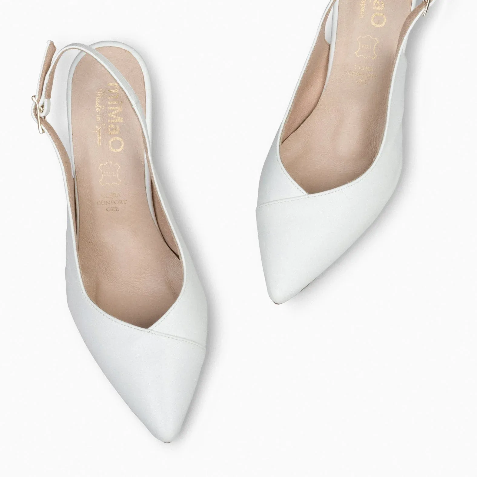 GLAM DESTALONADO – Zapatos de tacón destalonados de napa BLANCO - Imagen 3