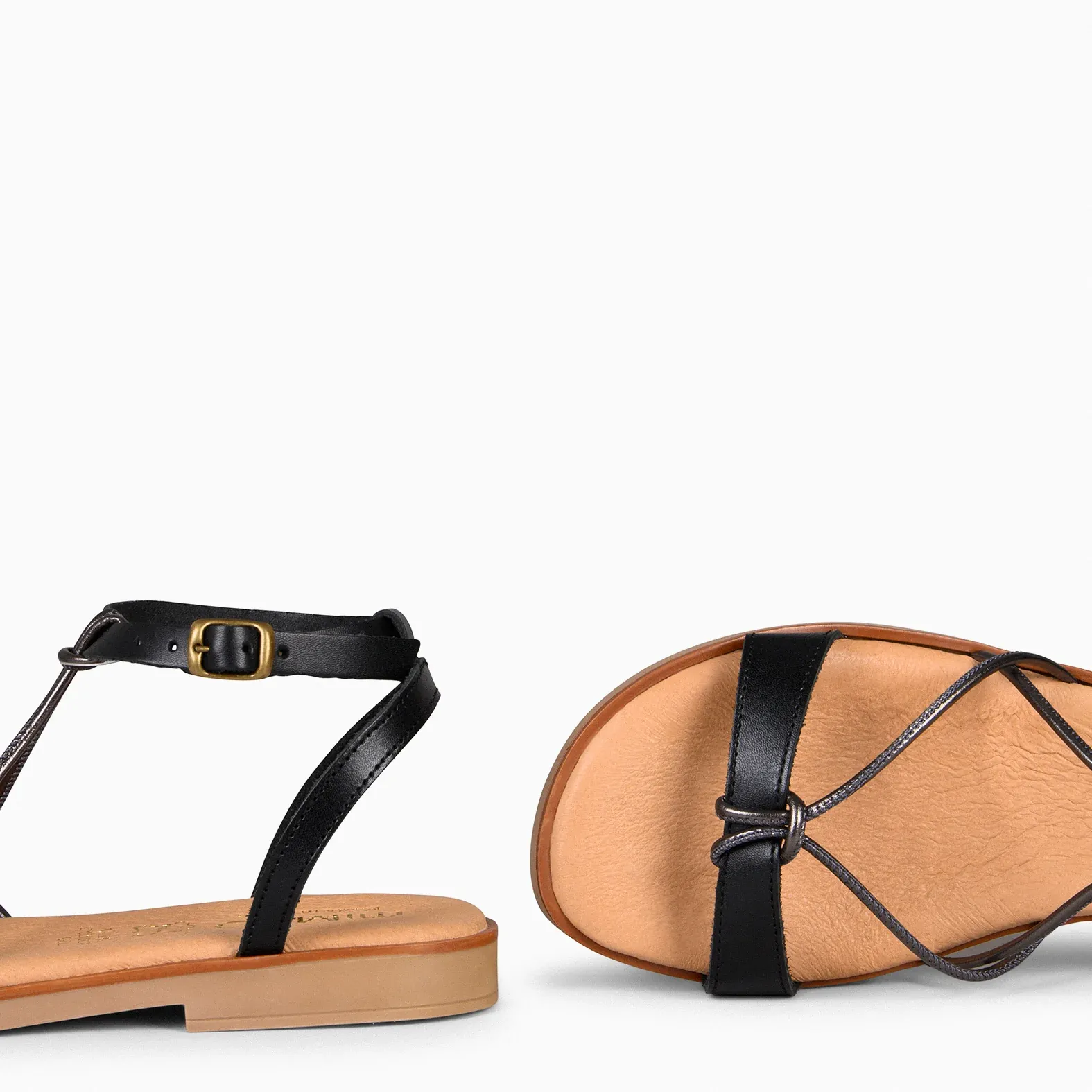 AMONET – Sandalia plana casual NEGRO - Imagen 5