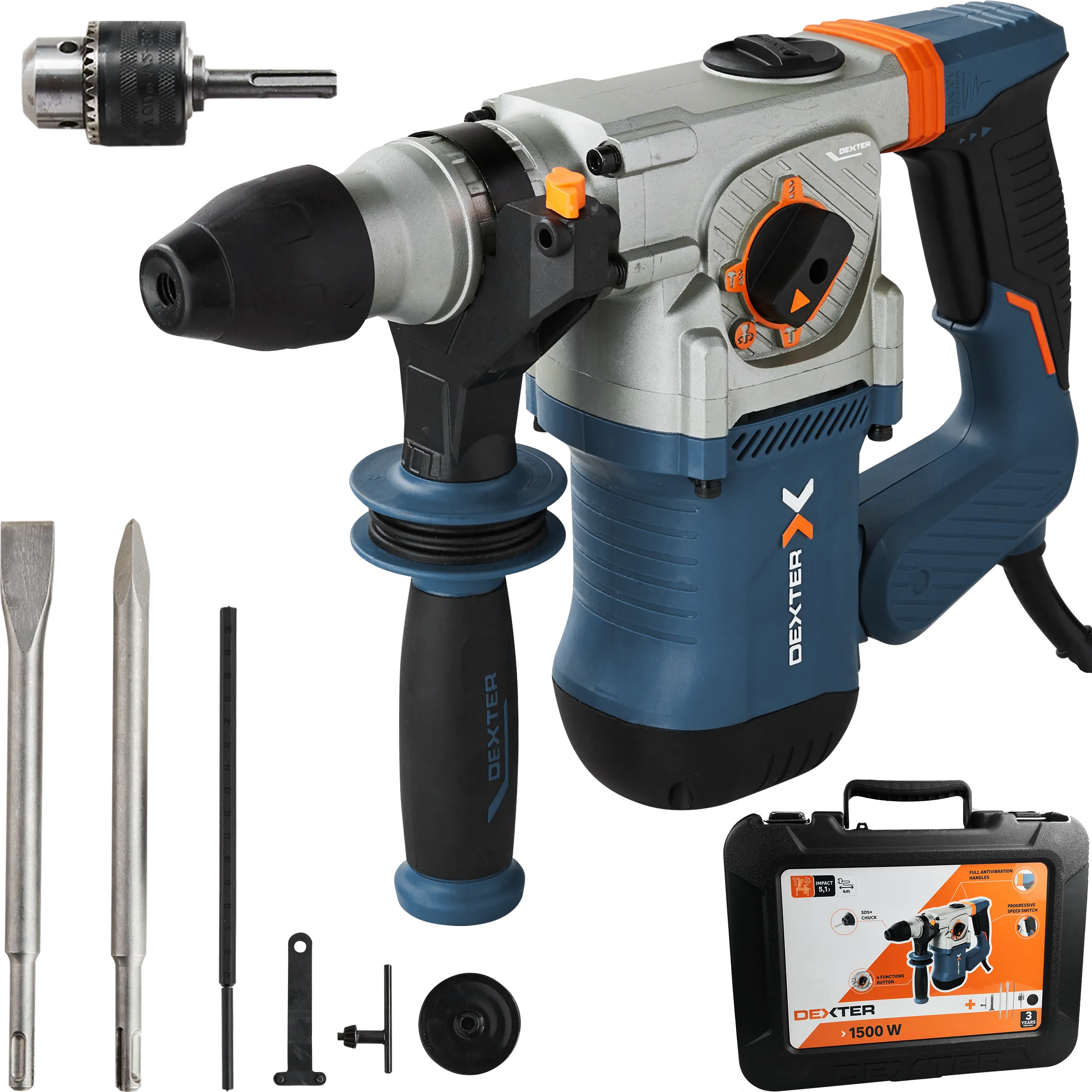 Martillo perforador DEXTER de 5 julios y 1500 w de potencia - Imagen 4